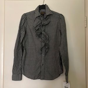 Ralph Lauren Gingham Ruffle Blouse